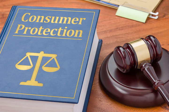 CFPB Law book with a gavel - Consumer Protection